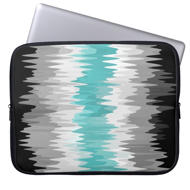 Boho Funky Wavy Abstract Libramaculine Pride Flag Laptop Sleeve (Front)