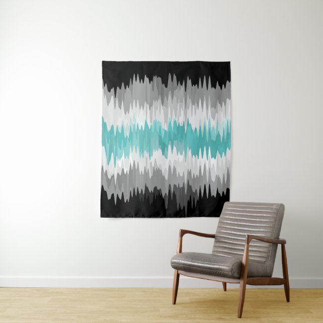 Boho Funky Wavy Abstract Libramasculine Pride Flag Tapestry (In Situ)