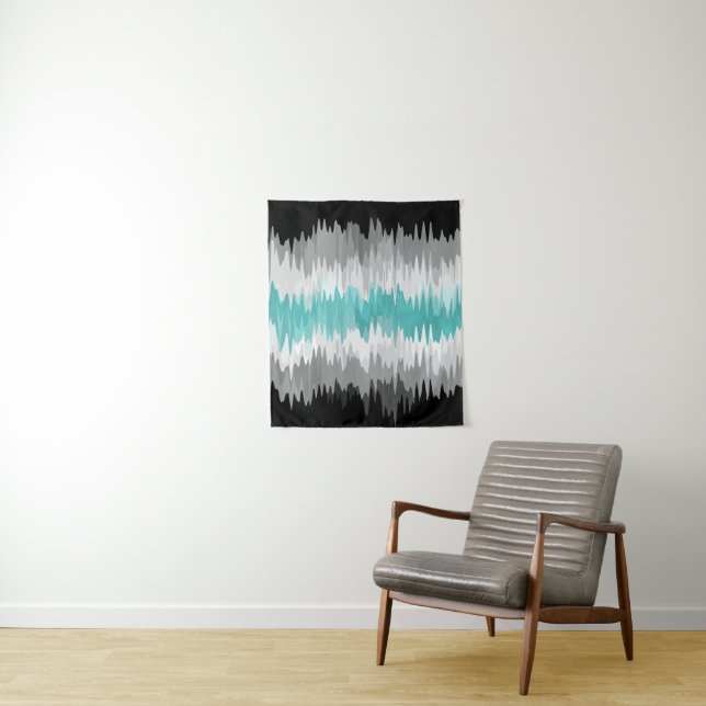 Boho Funky Wavy Abstract Libramasculine Pride Flag Tapestry (In Situ)