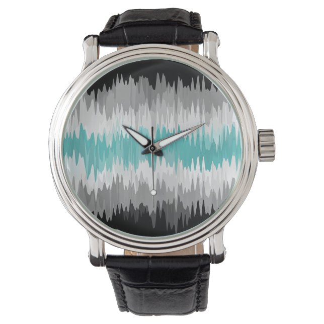 Boho Funky Wavy Abstract Libramasculine Pride Flag Watch (Front)
