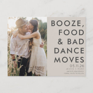 Boho Funny Photo Wedding Save the Date Announcement Postcard