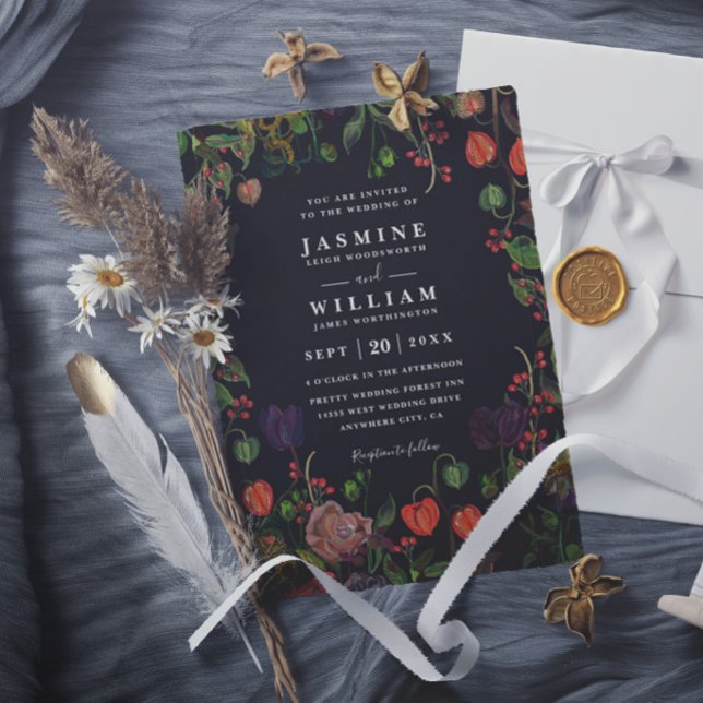 Boho Garden Floral Rustic Elegant Modern Wedding Invitation (Creator Uploaded)