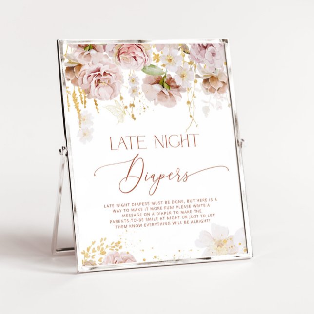 Boho garden flowers Late Night Diapers Poster (Creator Uploaded)
