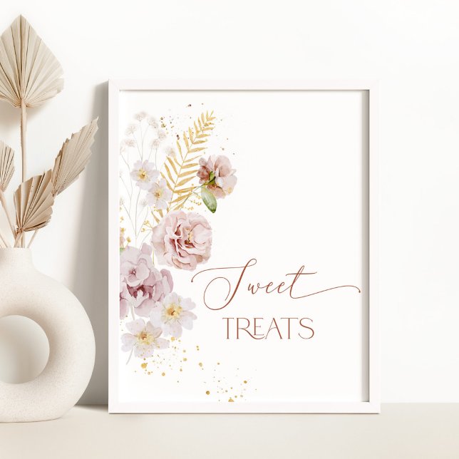 Boho garden flowers Sweet treats table Poster (Creator Uploaded)