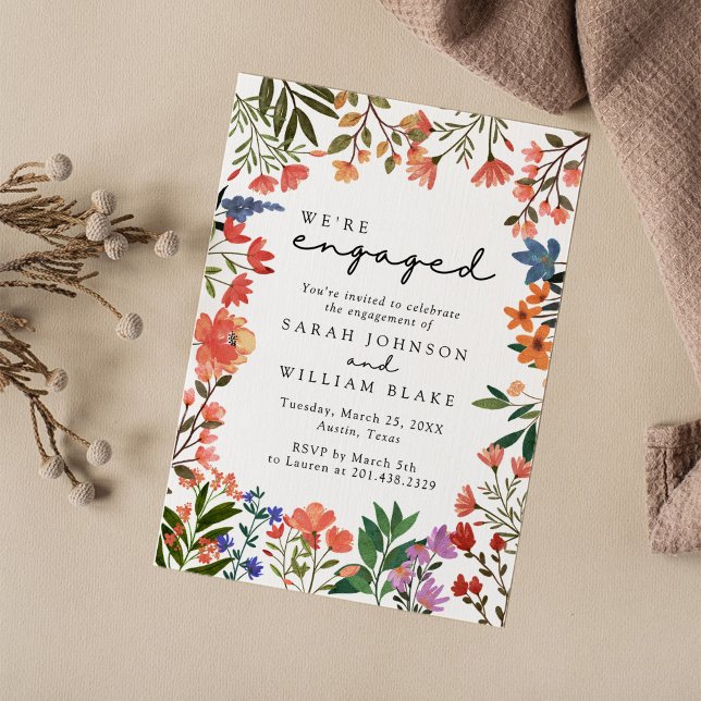 Boho Garden of Wildflower Engagement Party Invitation (Creator Uploaded)
