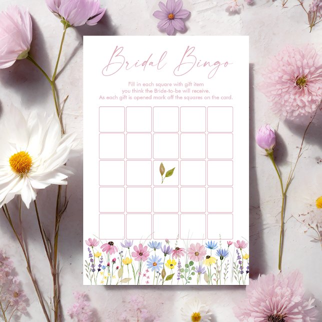 Boho Garden Wildflowers Bridal Shower Bingo Game (Creator Uploaded)