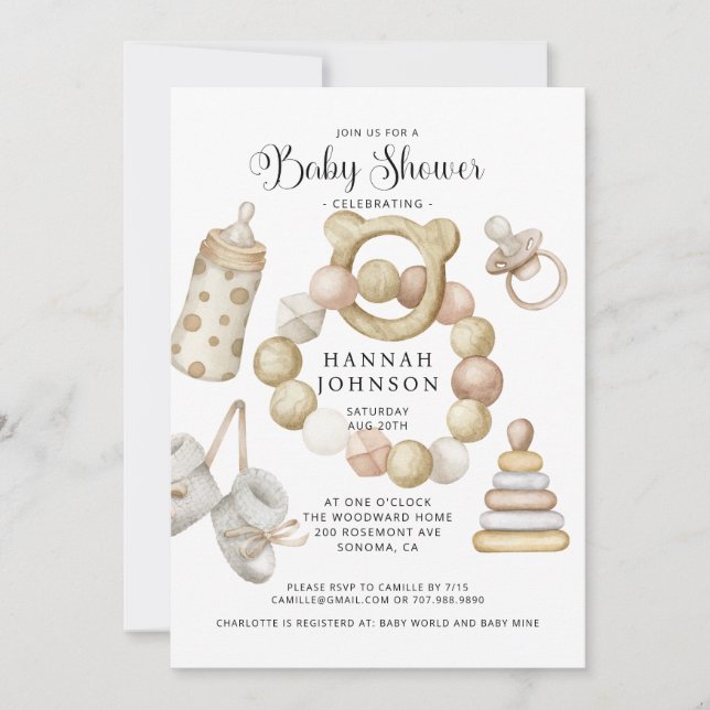 Boho Gender Neutral Baby Shower Invitation (Front)