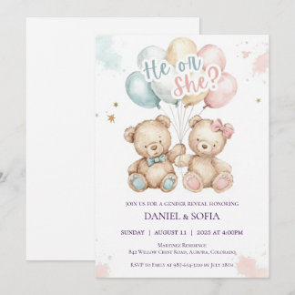 Boho Gender Reveal Invitation Neutral Baby