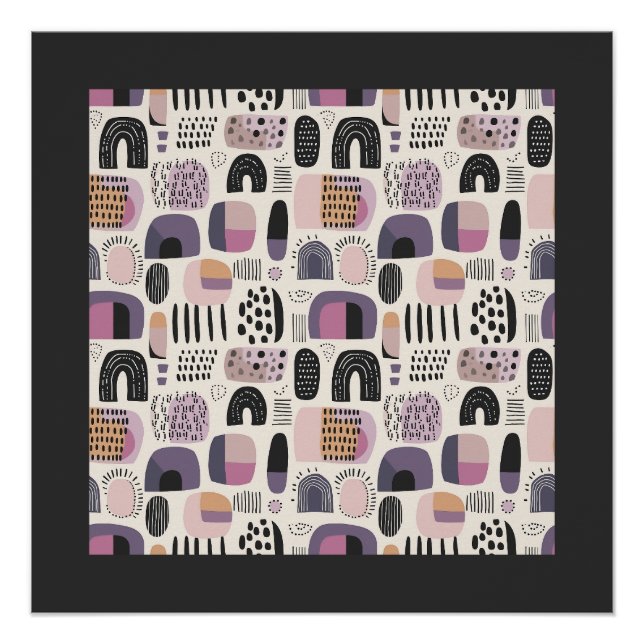 Boho Geometric Abstract Pattern Poster (Front)
