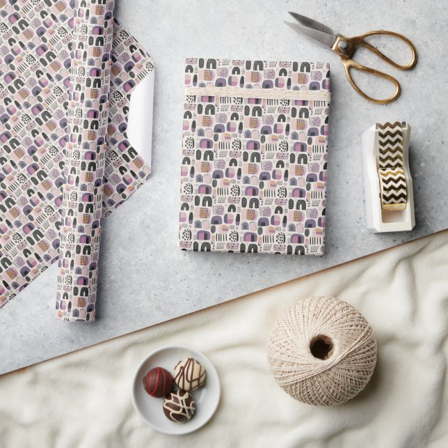 Boho Geometric Abstract Pattern Wrapping Paper (Crafts)