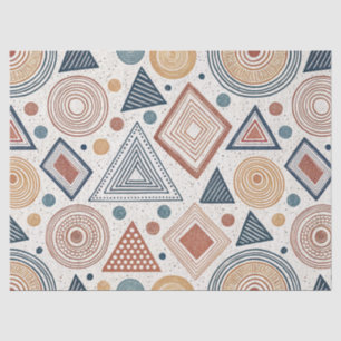 Boho Geometric Abstract Shapes Terracotta Pattern Tissue Paper