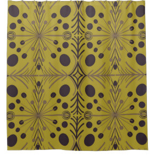 Boho Geometric Arrow Green Pattern Shower Curtain