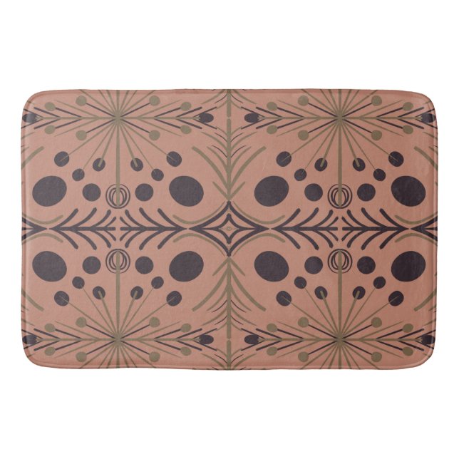 Boho Geometric Arrow Mauve Pattern Bath Mat (Front)