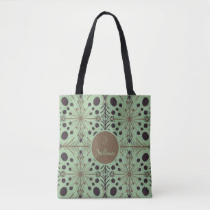 Boho Geometric Arrow Mint Personalised Tote Bag