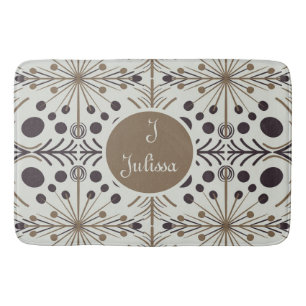 Boho Geometric Arrow White Personalised  Bath Mat