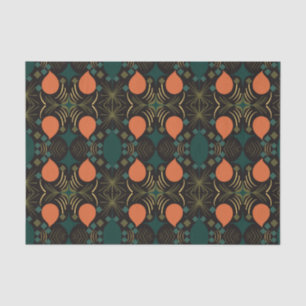 Boho Geometric Diamond Black Pattern Tissue Paper