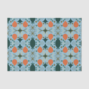 Boho Geometric Diamond Blue Pattern  Tissue Paper