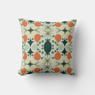 Boho Geometric Diamond Mint Pattern Cushion