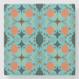 Boho Geometric Diamond Turquoise Stone Coaster