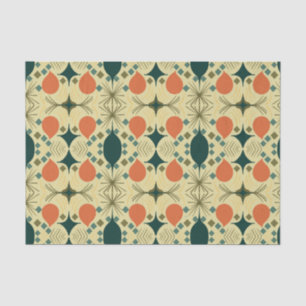 Boho Geometric Diamond Yellow Pattern Fabric Tissue Paper