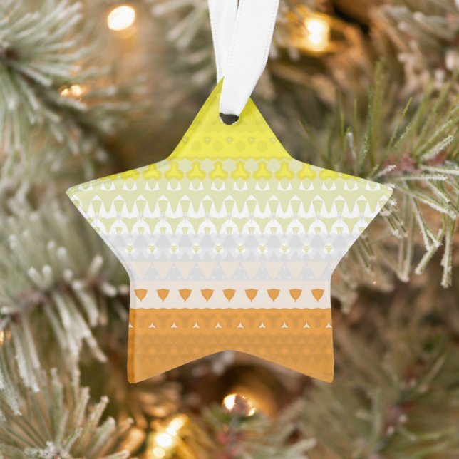 Boho Geometric Funky Abstract Maverique Pride Flag Ornament (Tree)