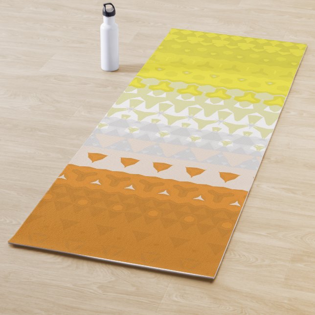 Boho Geometric Funky Abstract Maverique Pride Flag Yoga Mat (In Situ)