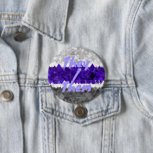 Boho Geometric Mod Retro Greygender Pride Flag 7.5 Cm Round Badge