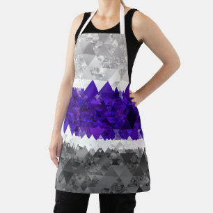 Boho Geometric Mod Retro Greygender Pride Flag Apron