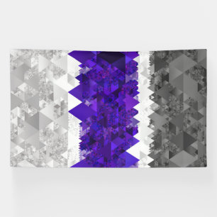 Boho Geometric Mod Retro Greygender Pride Flag Banner