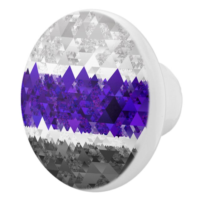 Boho Geometric Mod Retro Greygender Pride Flag Ceramic Knob (Right)