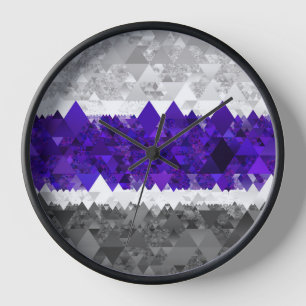 Boho Geometric Mod Retro Greygender Pride Flag Clock