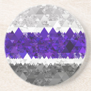 Boho Geometric Mod Retro Greygender Pride Flag Coaster