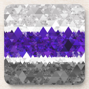 Boho Geometric Mod Retro Greygender Pride Flag Coaster