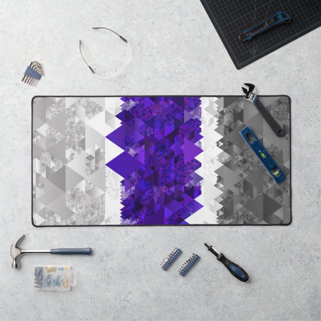 Boho Geometric Mod Retro Greygender Pride Flag Desk Mat (Workstation)