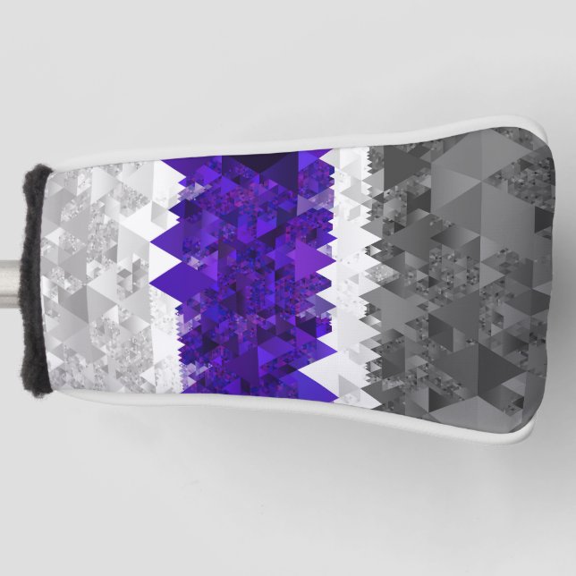 Boho Geometric Mod Retro Greygender Pride Flag Golf Head Cover (Front)