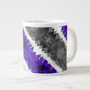 Boho Geometric Mod Retro Greygender Pride Flag Large Coffee Mug
