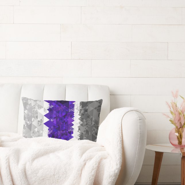 Boho Geometric Mod Retro Greygender Pride Flag Lumbar Cushion (Couch)