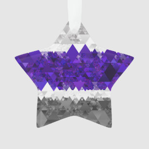 Boho Geometric Mod Retro Greygender Pride Flag Ornament