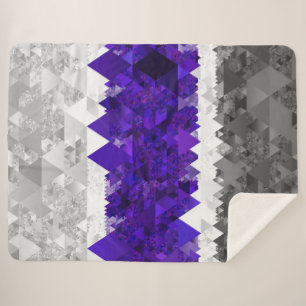 Boho Geometric Mod Retro Greygender Pride Flag Sherpa Blanket