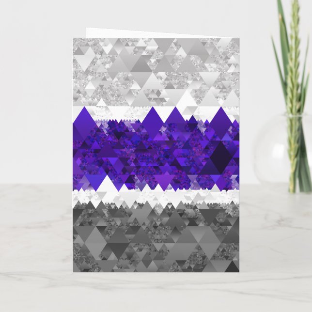 Boho Geometric Mod Retro Greygender Pride Flag Thank You Card (Back)