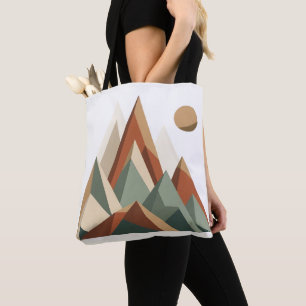 Boho Geometric Mountain Range Minimalist Tote Ba Bag