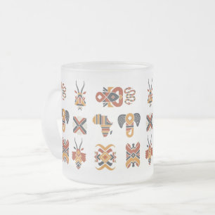 Boho Geometric Pattern Mug, Earthy Tones Cup