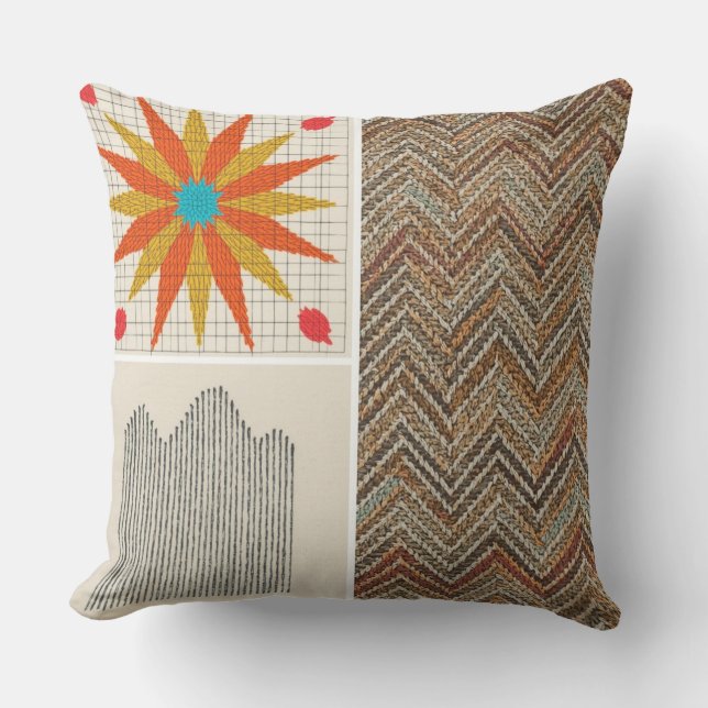 Boho Geometric Pillow – Earthy Texture Cushion  (Front)