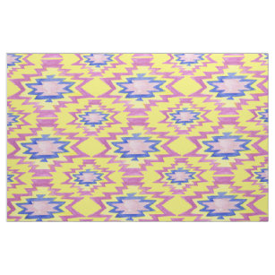 Boho Geometric Watercolor Pattern Fabric
