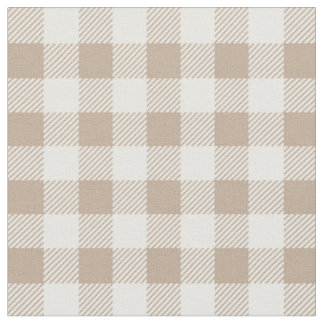 Boho Gingham Pattern Plaid Chequered Neutral Fabric