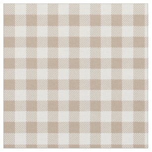 Boho Gingham Pattern Plaid Chequered Neutral Fabric