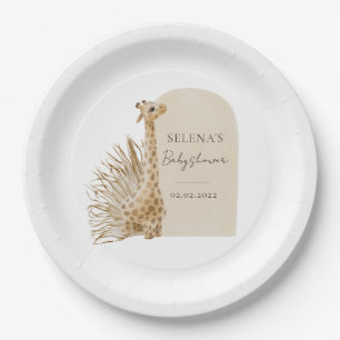 Boho Giraffe Baby Shower Paper Plate
