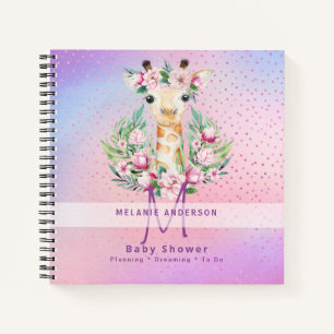 Boho GIRAFFE Baby Shower Planner Notebook Journal