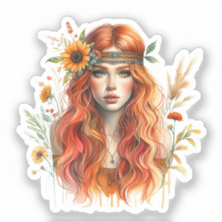 Boho Girl AI Art Bohemian Fashion
