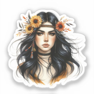 Boho Girl AI Art Bohemian Fashion